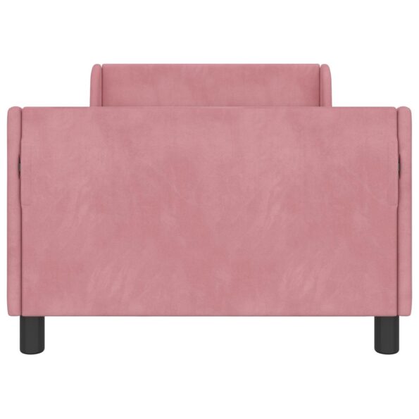 vidaXL Detský rám na posteľ s čelom Ružová 90 x 200 cm Zamat – Obrázok 5