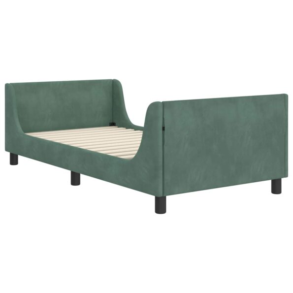 vidaXL Detský rám na posteľ s čelom Morská zelená 90 x 200 cm Zamat – Obrázok 4
