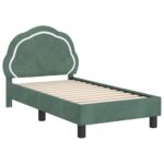 vidaXL Rám detskej postele s čelom Morská zelená 70 x 140 cm Zamat – Obrázok 4