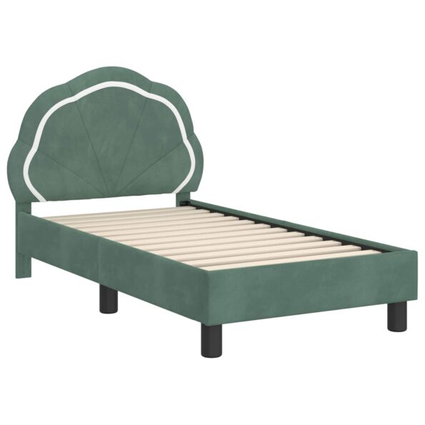 vidaXL Rám detskej postele s čelom Morská zelená 70 x 140 cm Zamat – Obrázok 4
