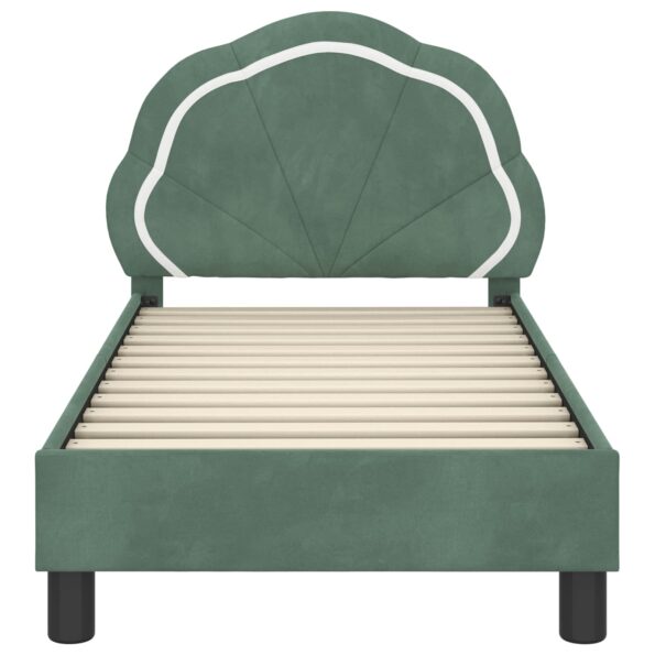 vidaXL Rám detskej postele s čelom Morská zelená 70 x 140 cm Zamat – Obrázok 5