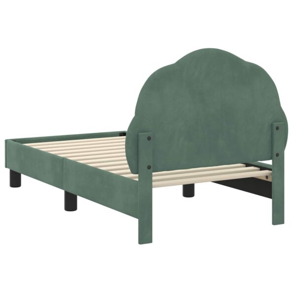 vidaXL Rám detskej postele s čelom Morská zelená 70 x 140 cm Zamat – Obrázok 7