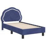 vidaXL Rám detskej postele s čelom Policajná modrá 70 x 140 cm Zamat – Obrázok 4