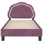 vidaXL Detský rám na posteľ s čelom Fialová 80 x 160 cm Zamat – Obrázok 5