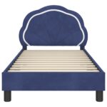 vidaXL Detský rám na posteľ s čelom Policajná modrá 80 x 160 cm Zamat – Obrázok 5