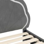 vidaXL Detský rám na posteľ s čelom Tmavo šedá 80 x 200 cm Zamat – Obrázok 8