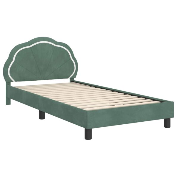 vidaXL Detský rám na posteľ s čelom Morská zelená 80 x 200 cm Zamat – Obrázok 4