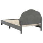 vidaXL Detský rám na posteľ s čelom Tmavo šedá 90 x 190 cm Zamat – Obrázok 7