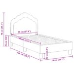 vidaXL Rám detskej postele s čelom Tmavo šedá 70 x 140 cm Zamat – Obrázok 10