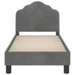 vidaXL Rám detskej postele s čelom Tmavo šedá 70 x 140 cm Zamat – Obrázok 5