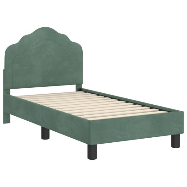 vidaXL Rám detskej postele s čelom Morská zelená 70 x 140 cm Zamat – Obrázok 4