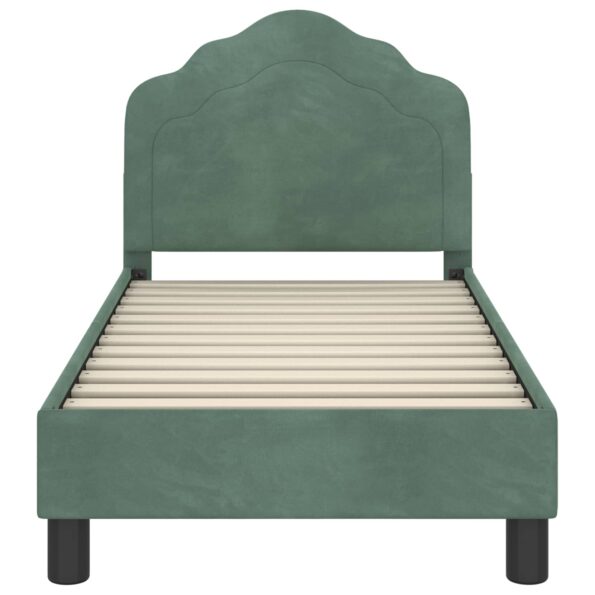 vidaXL Rám detskej postele s čelom Morská zelená 70 x 140 cm Zamat – Obrázok 5