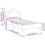 vidaXL Detský rám na posteľ s čelom Tmavo šedá 80 x 160 cm Zamat – Obrázok 10