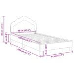 vidaXL Detský rám na posteľ s čelom Tmavo šedá 80 x 200 cm Zamat – Obrázok 10