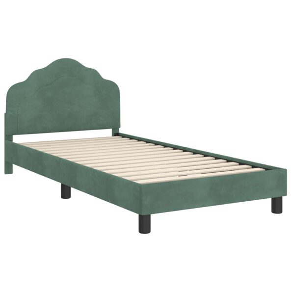 vidaXL Detský rám na posteľ s čelom Morská zelená 80 x 200 cm Zamat – Obrázok 4