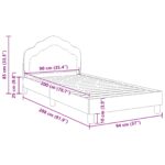 vidaXL Detský rám na posteľ s čelom Tmavo šedá 90 x 200 cm Zamat – Obrázok 10