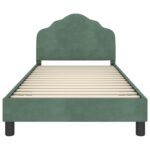 vidaXL Detský rám na posteľ s čelom Morská zelená 90 x 200 cm Zamat – Obrázok 5