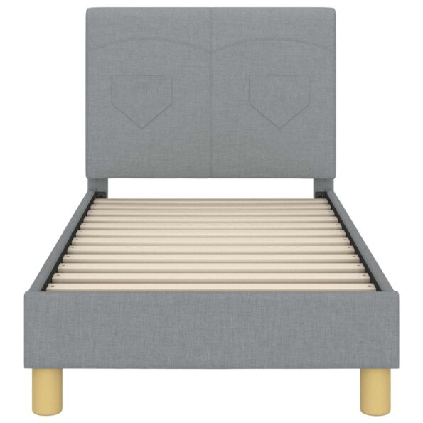 vidaXL Rám detskej postele s čelom Svetlosivá 70 x 140 cm látka – Obrázok 5