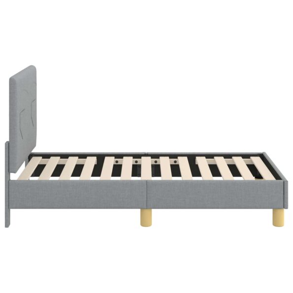 vidaXL Rám detskej postele s čelom Svetlosivá 70 x 140 cm látka – Obrázok 6