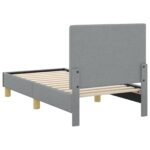 vidaXL Rám detskej postele s čelom Svetlosivá 70 x 140 cm látka – Obrázok 7