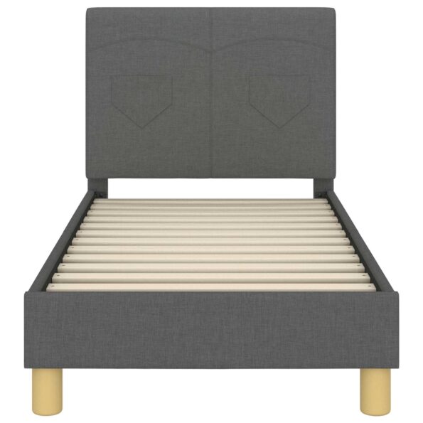 vidaXL Rám detskej postele s čelom Tmavo šedá 70 x 140 cm látka – Obrázok 5