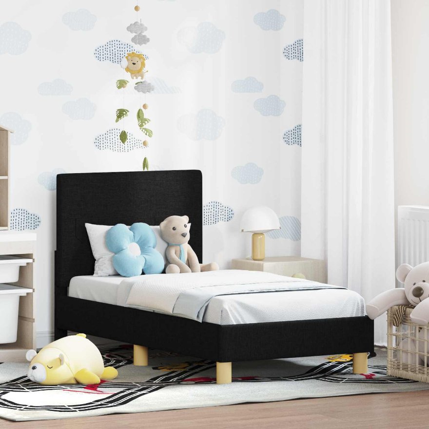 42010981_1.jpg vidaXL Rám detskej postele s čelom Čierna 70 x 140 cm látka – Obrázok 1