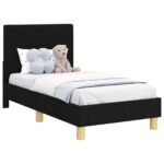 vidaXL Rám detskej postele s čelom Čierna 70 x 140 cm látka – Obrázok 2