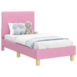 vidaXL Rám detskej postele s čelom Ružová 70 x 140 cm látka – Obrázok 2
