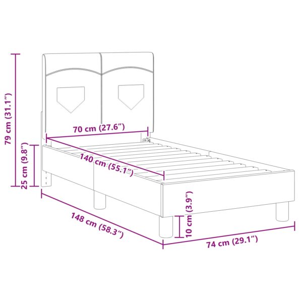 vidaXL Rám detskej postele s čelom Modrá džínovina 70 x 140 cm látka – Obrázok 10
