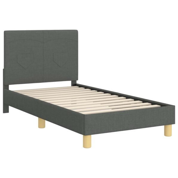 vidaXL Detský rám na posteľ s čelom Tmavo šedá 80 x 160 cm látka – Obrázok 4