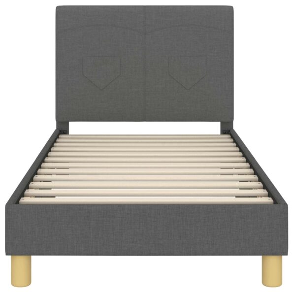 vidaXL Detský rám na posteľ s čelom Tmavo šedá 80 x 160 cm látka – Obrázok 5
