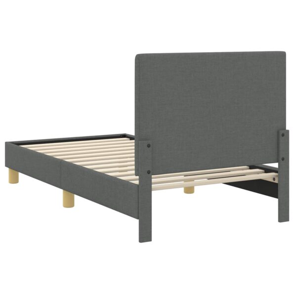 vidaXL Detský rám na posteľ s čelom Tmavo šedá 80 x 160 cm látka – Obrázok 7