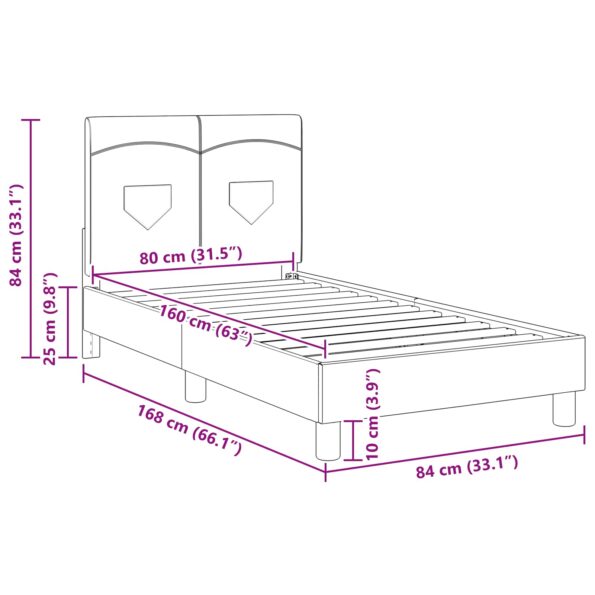 vidaXL Detský rám na posteľ s čelom Modrá džínovina 80 x 160 cm látka – Obrázok 10