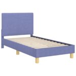 vidaXL Detský rám na posteľ s čelom Modrá džínovina 80 x 160 cm látka – Obrázok 4