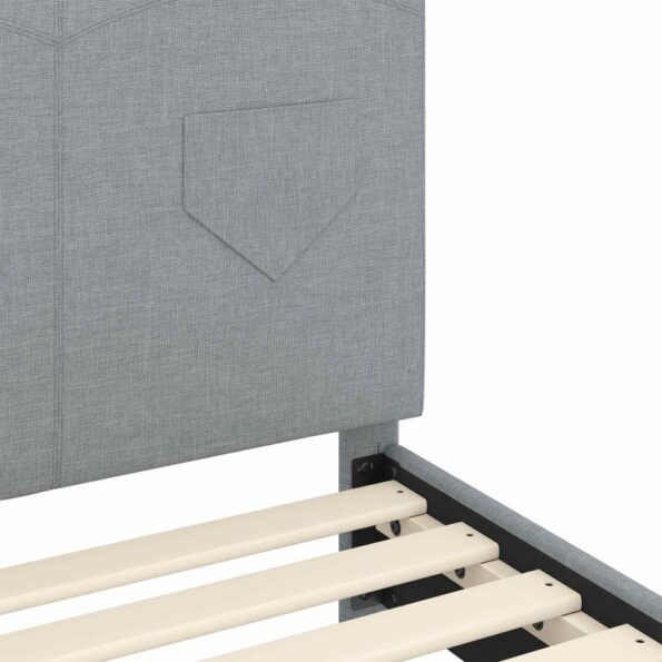 vidaXL Detský rám na posteľ s čelom Svetlosivá 80 x 200 cm látka – Obrázok 8