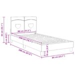 vidaXL Detský rám na posteľ s čelom Tmavo šedá 80 x 200 cm látka – Obrázok 10