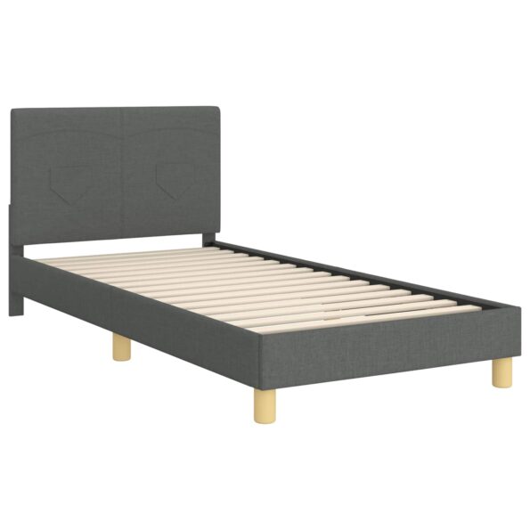 vidaXL Detský rám na posteľ s čelom Tmavo šedá 80 x 200 cm látka – Obrázok 4