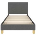 vidaXL Detský rám na posteľ s čelom Tmavo šedá 80 x 200 cm látka – Obrázok 5
