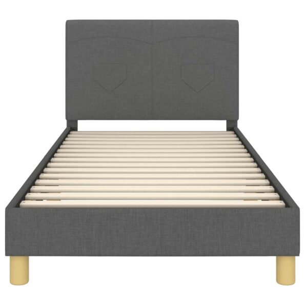 vidaXL Detský rám na posteľ s čelom Tmavo šedá 80 x 200 cm látka – Obrázok 5