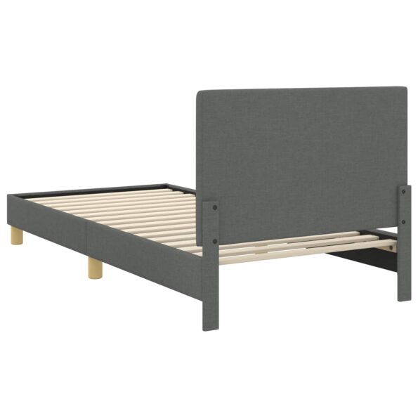 vidaXL Detský rám na posteľ s čelom Tmavo šedá 80 x 200 cm látka – Obrázok 7