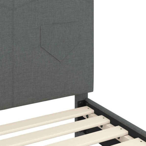 vidaXL Detský rám na posteľ s čelom Tmavo šedá 80 x 200 cm látka – Obrázok 8