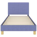 vidaXL Detský rám na posteľ s čelom Modrá džínovina 80 x 200 cm látka – Obrázok 5