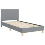 vidaXL Detský rám na posteľ s čelom Svetlosivá 90 x 190 cm látka – Obrázok 4