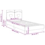 vidaXL Detský rám na posteľ s čelom Čierna 90 x 190 cm látka – Obrázok 10