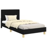 vidaXL Detský rám na posteľ s čelom Čierna 90 x 190 cm látka – Obrázok 2