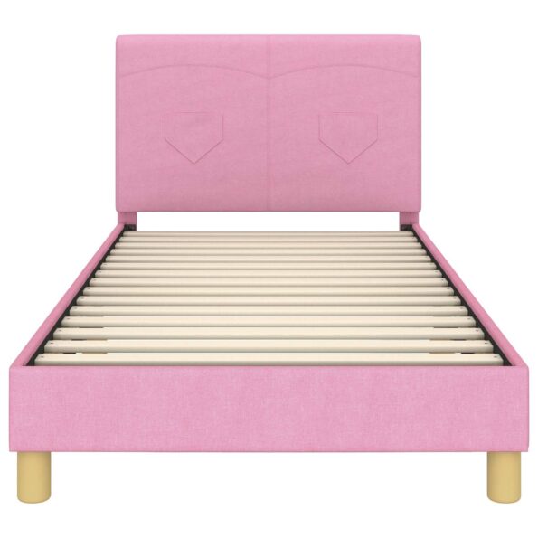 vidaXL Detský rám na posteľ s čelom Ružová 90 x 190 cm látka – Obrázok 5
