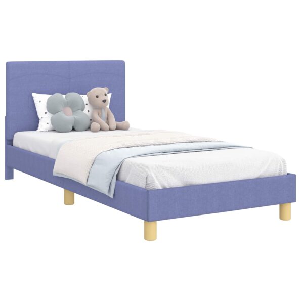 vidaXL Detský rám na posteľ s čelom Modrá džínovina 90 x 190 cm látka – Obrázok 2