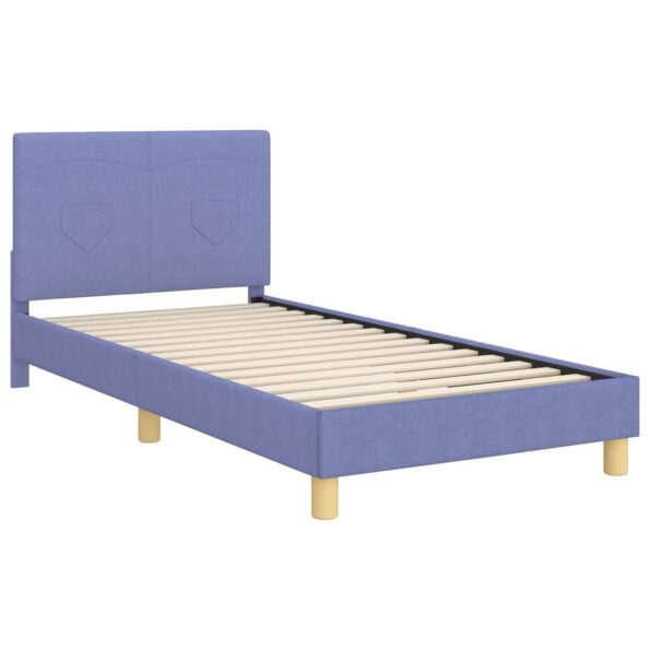 vidaXL Detský rám na posteľ s čelom Modrá džínovina 90 x 190 cm látka – Obrázok 4