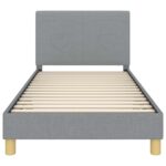 vidaXL Detský rám na posteľ s čelom Svetlosivá 90 x 200 cm látka – Obrázok 5