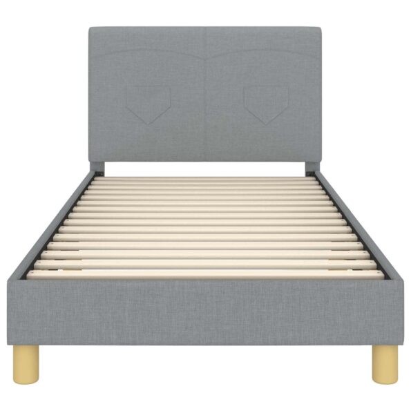vidaXL Detský rám na posteľ s čelom Svetlosivá 90 x 200 cm látka – Obrázok 5